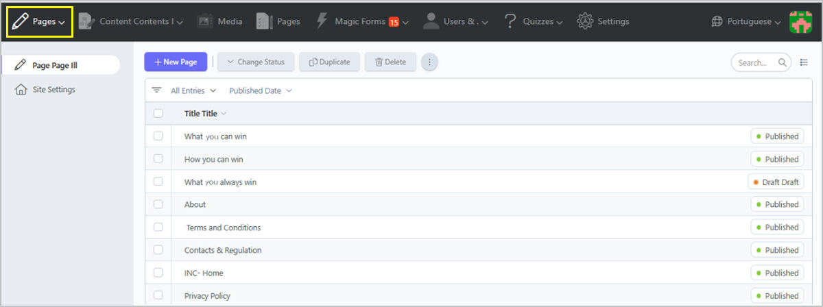 Online QuizManager Back Office Page Management Online QuizManager Back Office Page Management