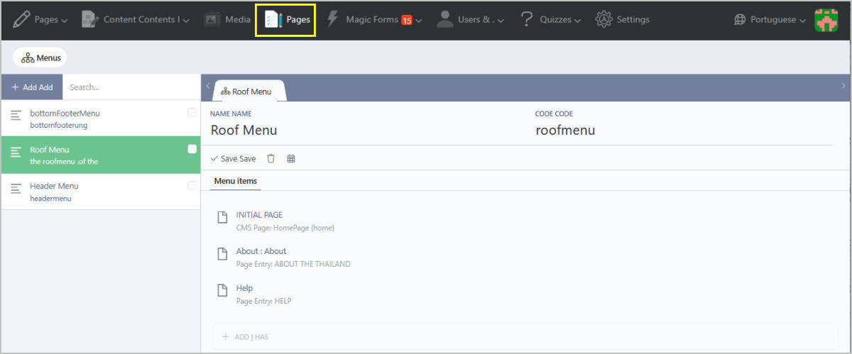 Online QuizManager Back Office Creating the navigation menus Online QuizManager Back Office Creating the navigation menus